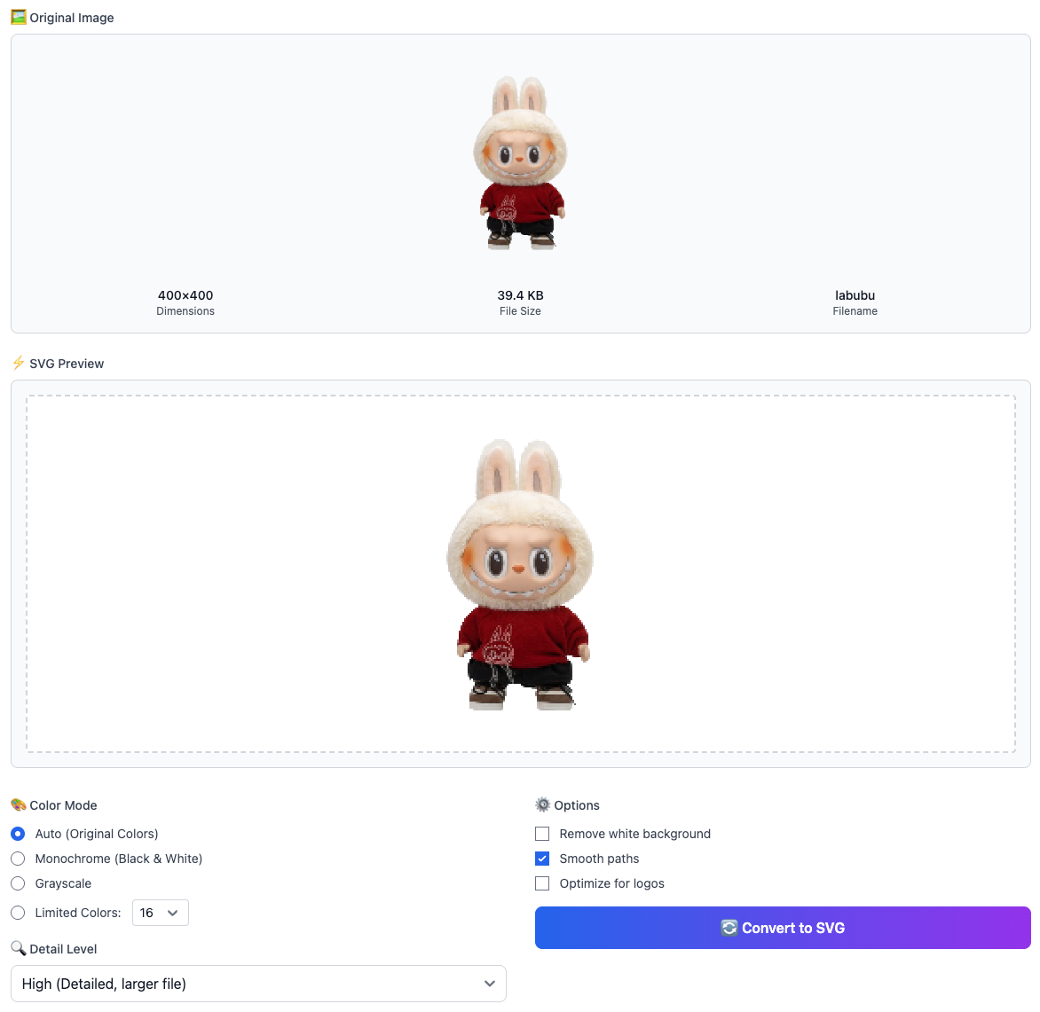 Example Image to SVG