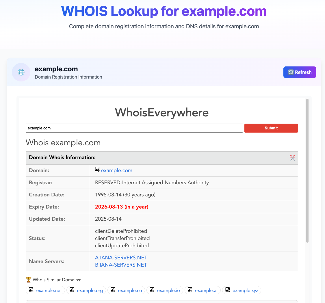 WHOIS Lookup